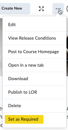 set as required option