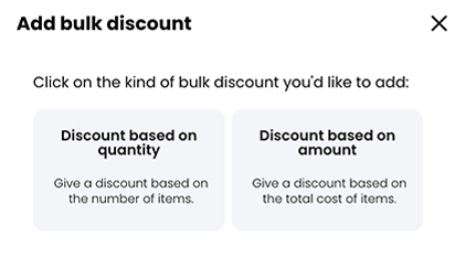 Add bulk discount pop-up