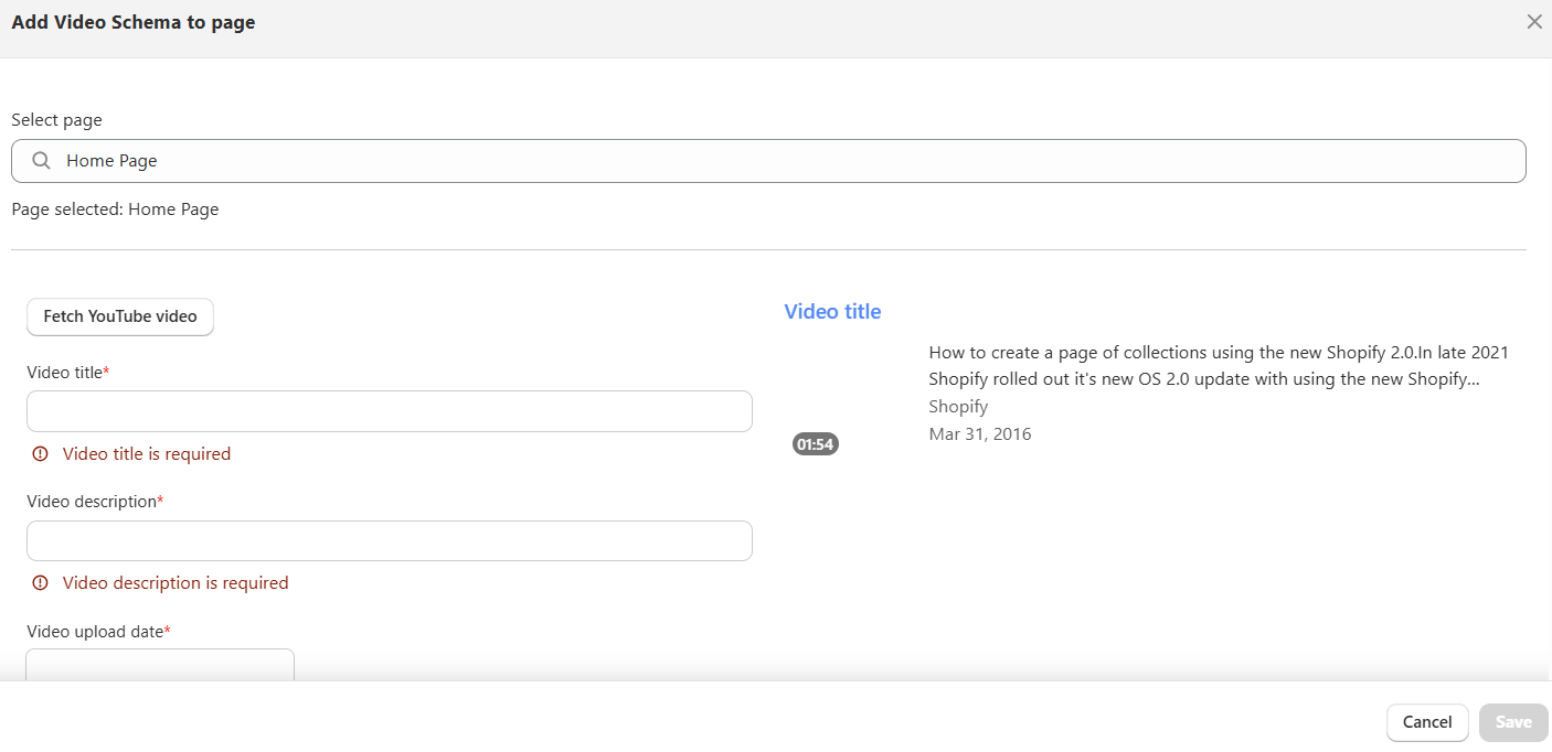 Video Schema Guide in Tapita SEO & Speed