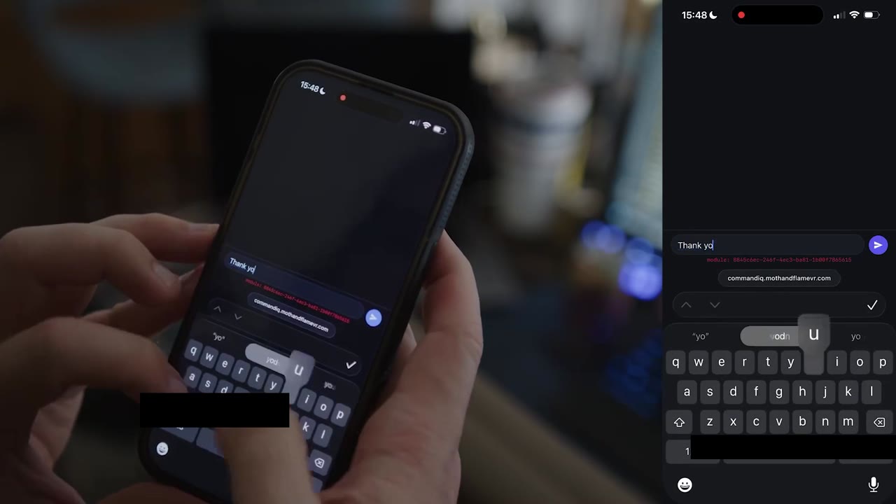 Text-message setup from the coach, Major Holt