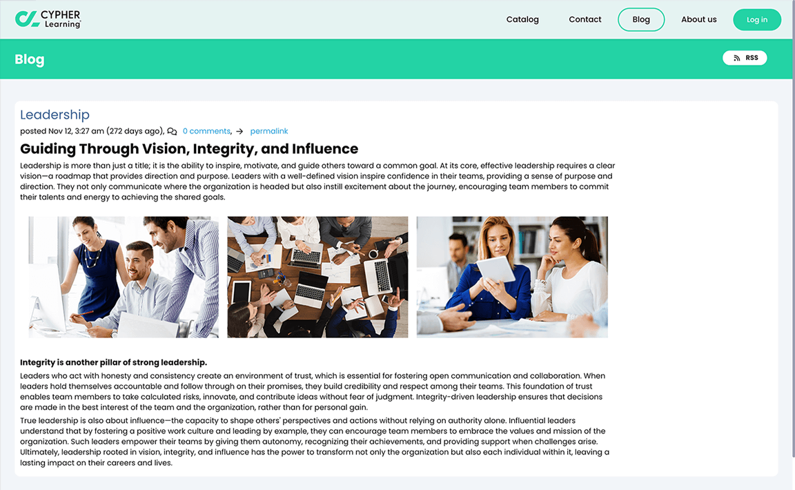 Visitor portal, public blog post example