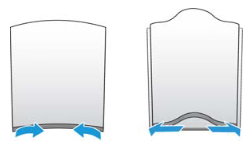 Illustration of a stack of paper bent and flattened to align its edges.