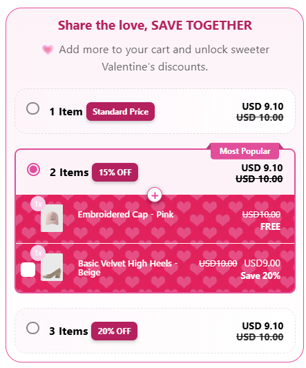 Edit Quantity Breaks offers