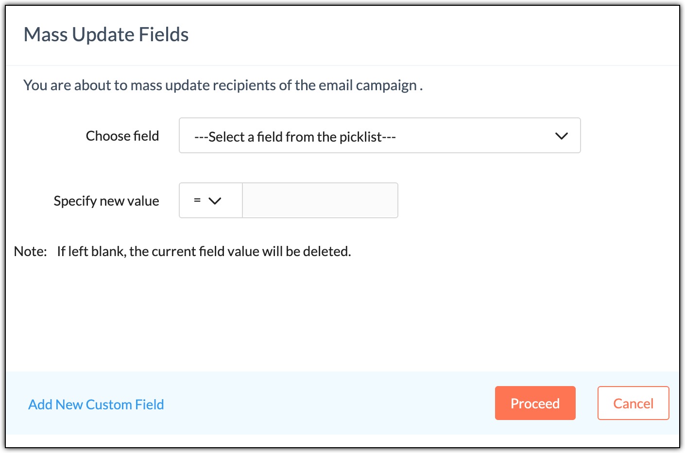 Mass update fields