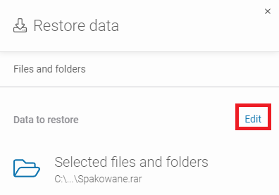 Changing or adding data to restore