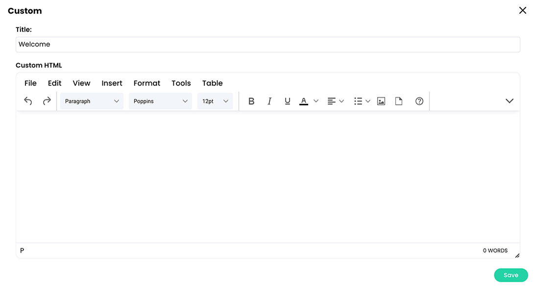 Custom HTML carousel portal slide page
