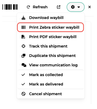 Print a Zebra sticker waybill from Bob Go on macOS