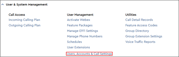 image of select an account drop-down
