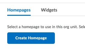 create homepage button on the homepage page