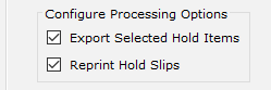 Behavior tab settings for exporting and reprinting