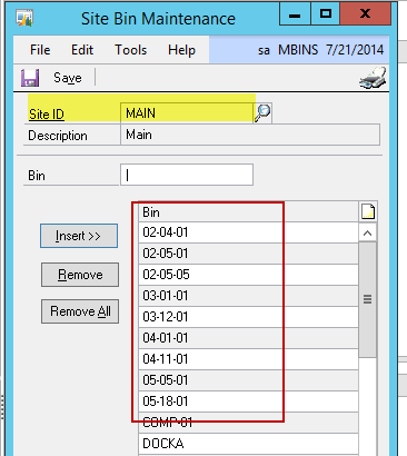 Multi-Bin configuration in Dynamics GP