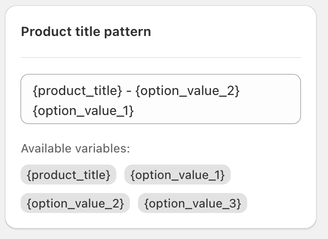 Arrange the Order of Option Values in the Title or Change Characters