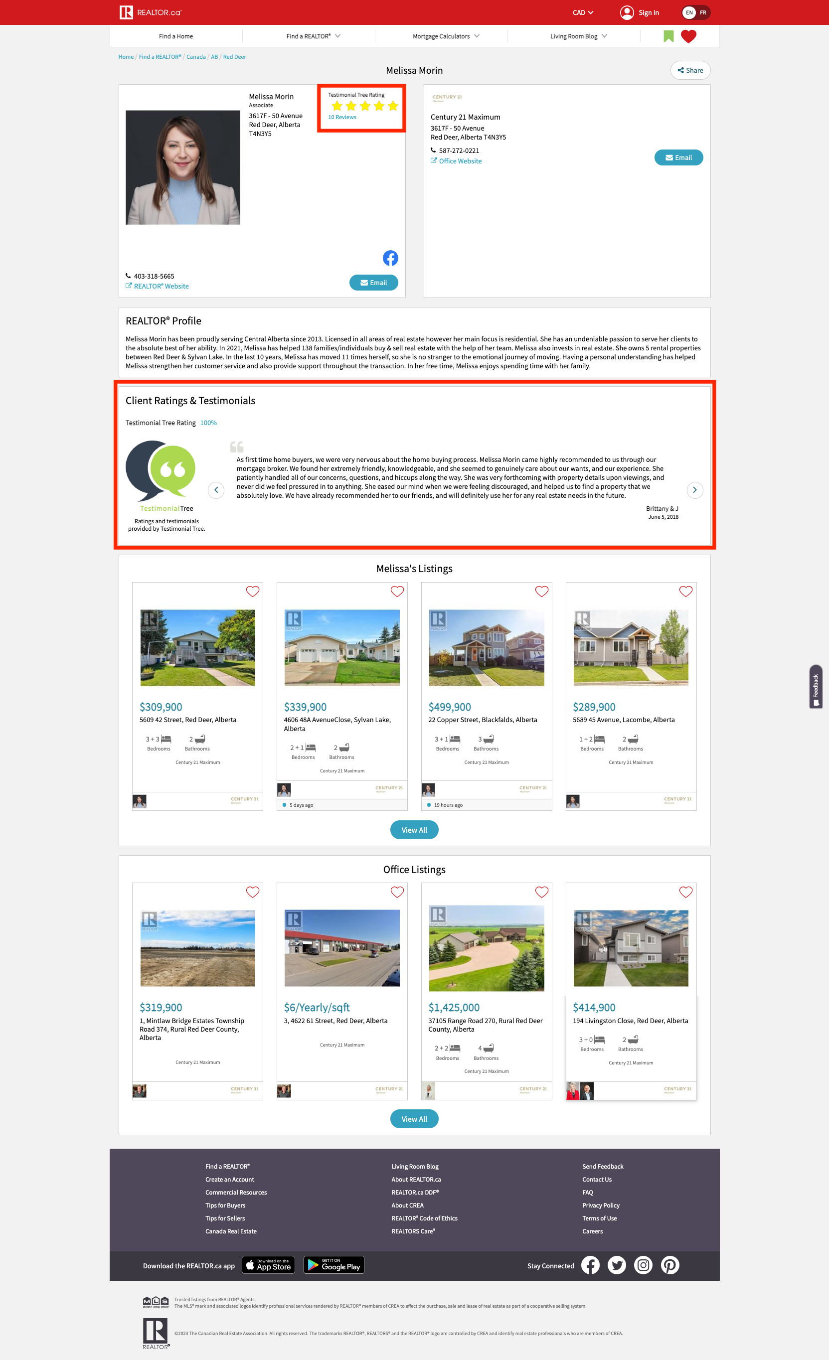 Testimonial Tree - Century 21 - Realtor.ca