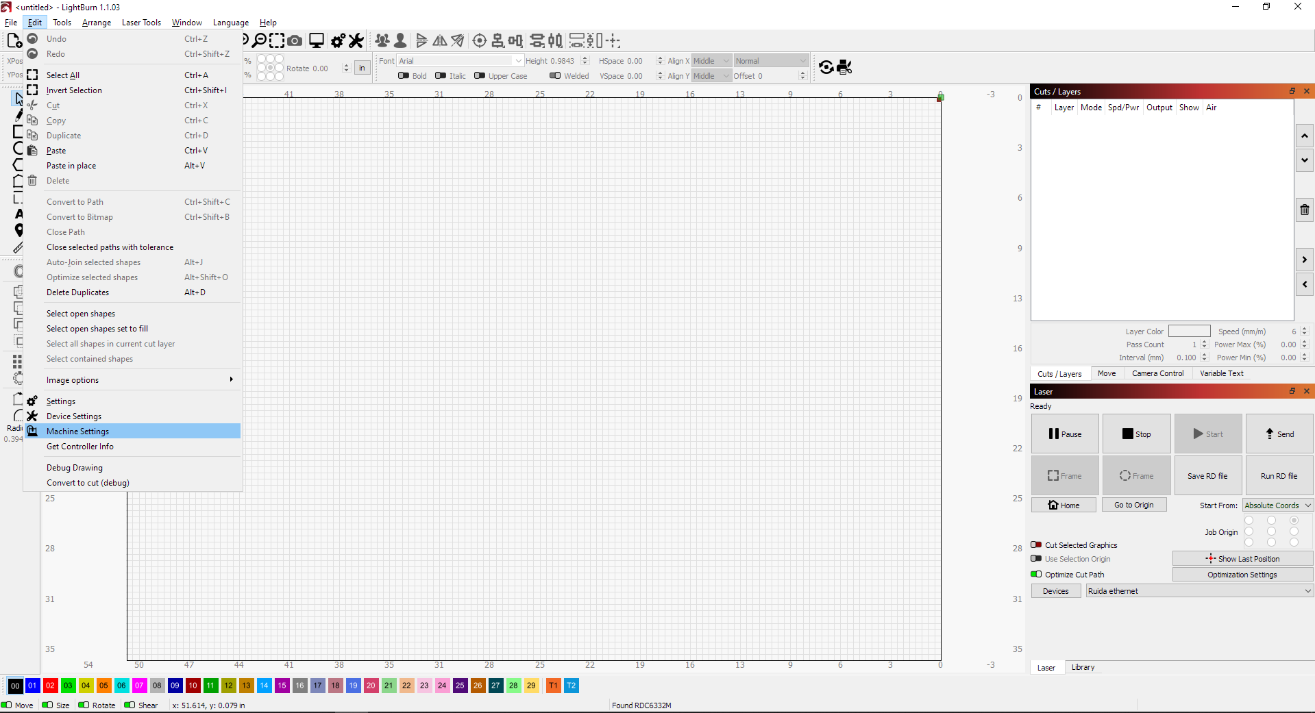 Loading the rotary parameters from Lightburn software / Daniel