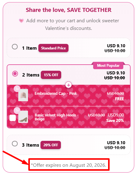 Edit Quantity Breaks offers