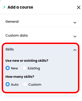 CYPHER Agent menu, Skills section active and highlighted with New and Auto selected