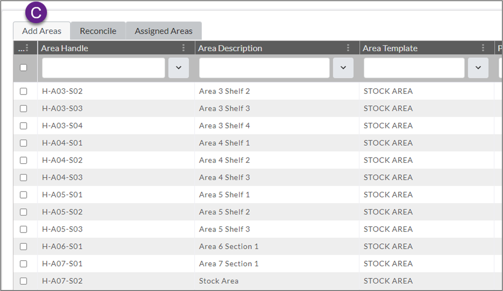 Area selection for the audit schedule