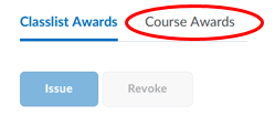 Course Awards is to the right of Classlist Awards