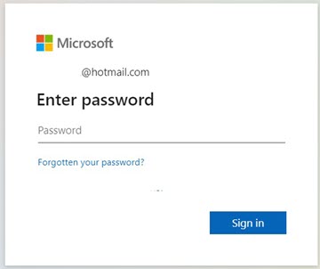 Forgot password messag