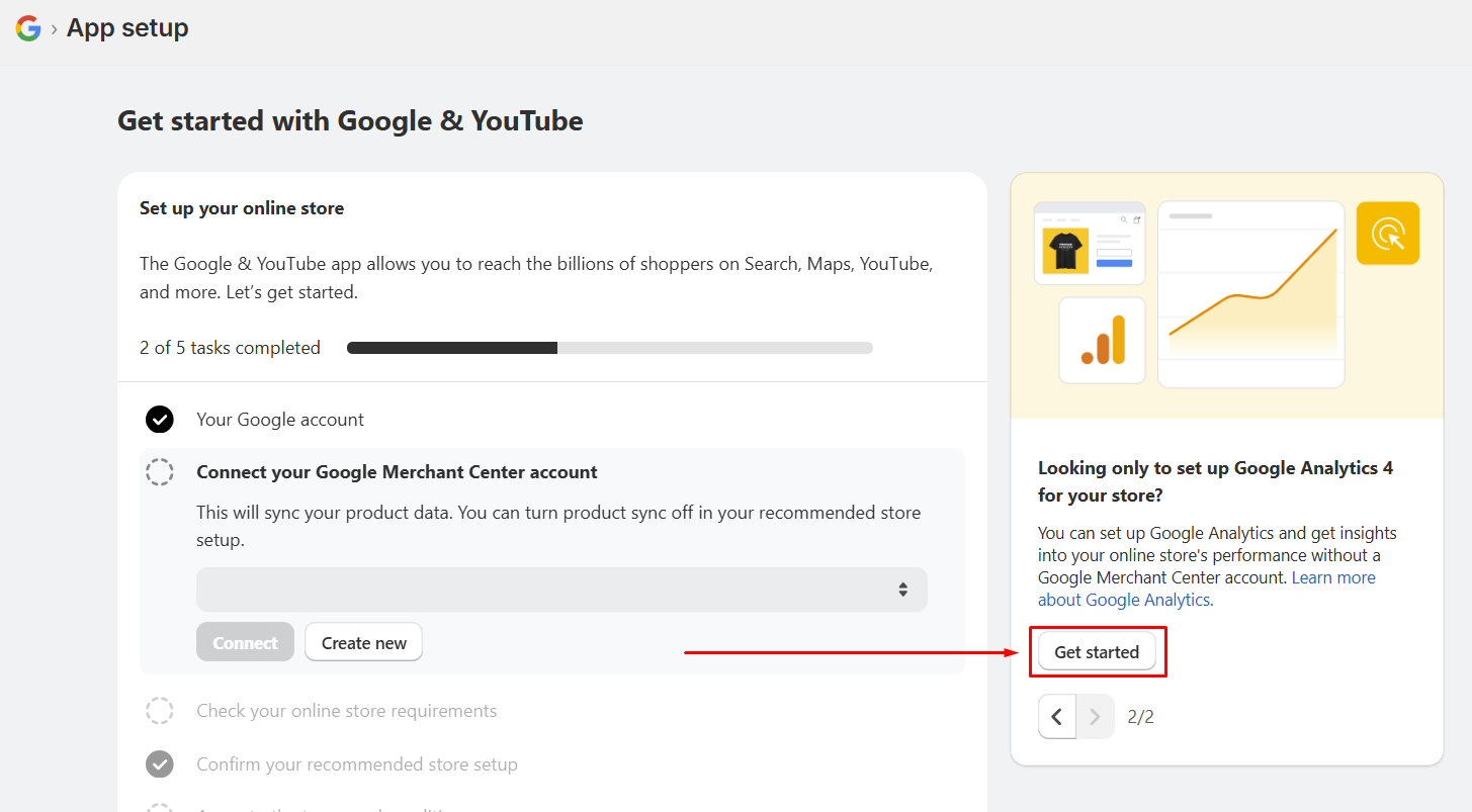 How to create a Google Analytics 4 account to link to your Shopify store