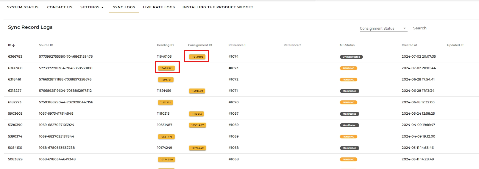 Sync Logs