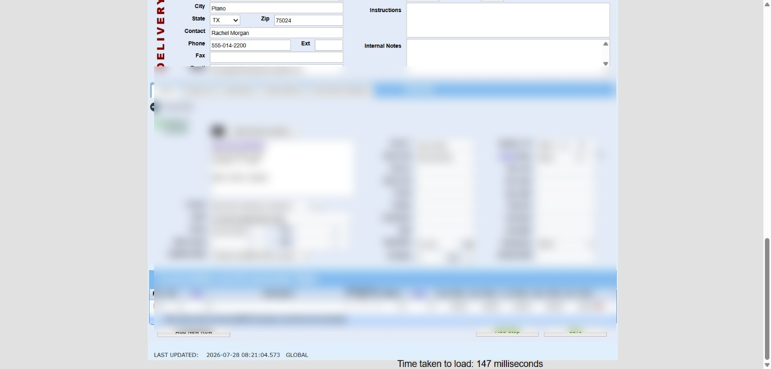 0Demo saved load pricing section with customer and carrier amount fields masked