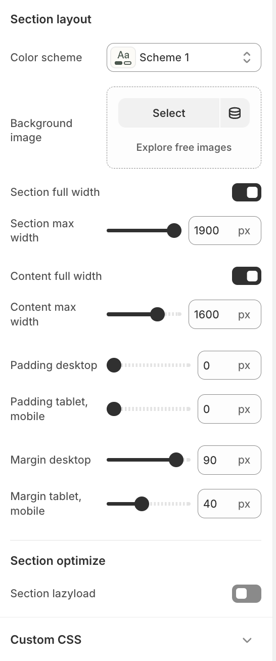 section-layout-settings