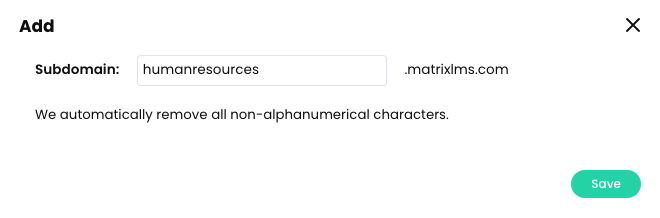 Add pop-up with an example of a subdomain