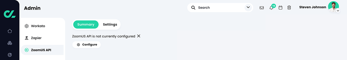 Admin, ZoomUS API, Summary tab