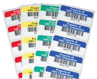 Example asset tag barcodes for fixed asset tracking