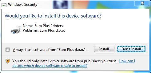 Final installation screen