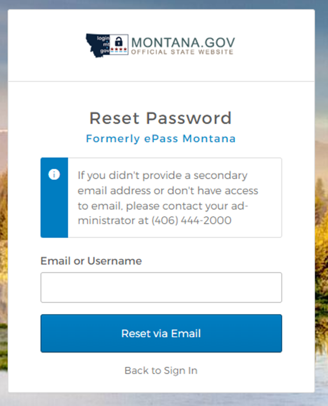 Dialogue box that says to contact an administrator at 406-444-2000