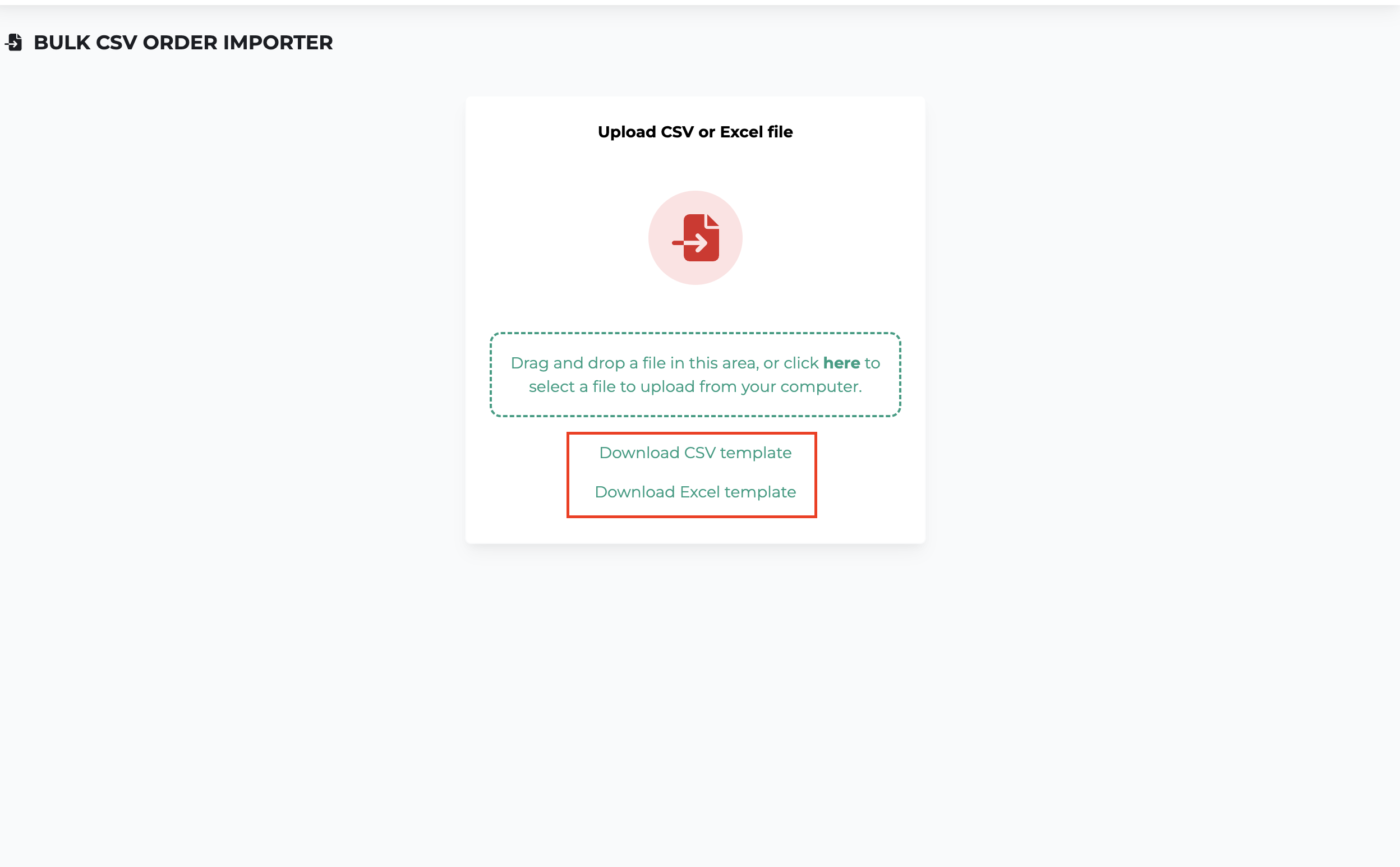 Bob Go order import template