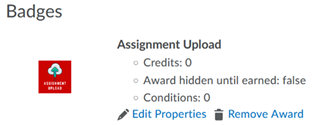 a screenshot of the assignment upload badge area