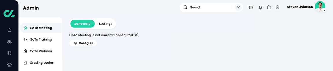 Admin, GoTo Meeting, Summary tab