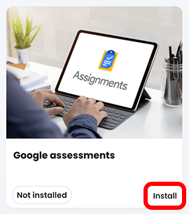 App tile with the Install button highlighted