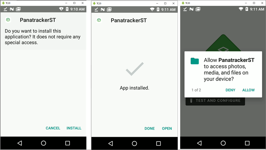 Install the app and grant permissions