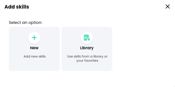 Course, Add skills pop-up