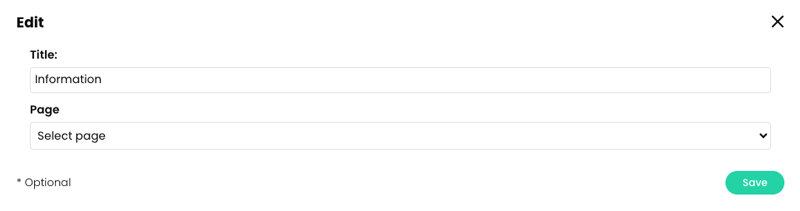 Edit footer item pop-up