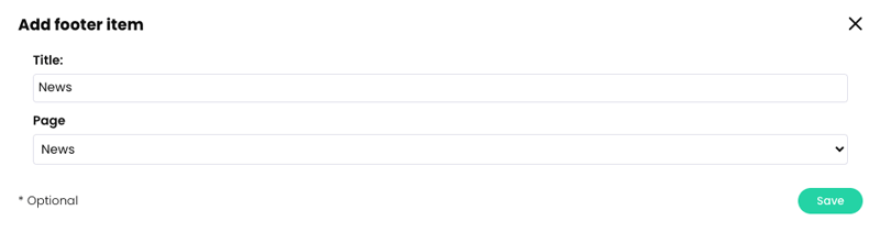 Add footer item pop-up