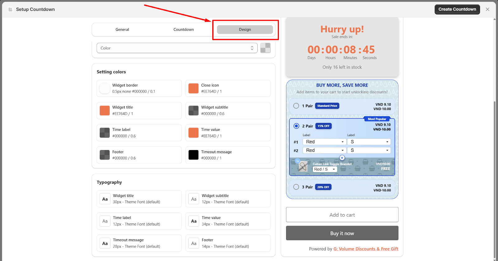 3.2. Countdown configurations