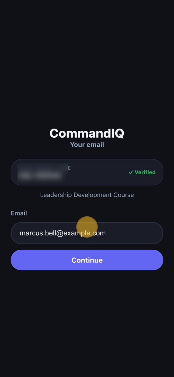 Email field with a valid address entered