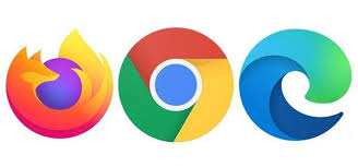 Symbols of Firefox, Google Chrome, and Edge Browsers