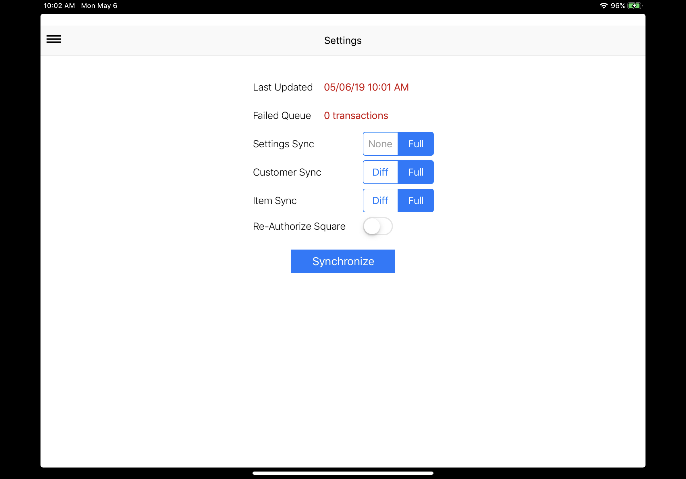 Forcing a Full Sync across terminals