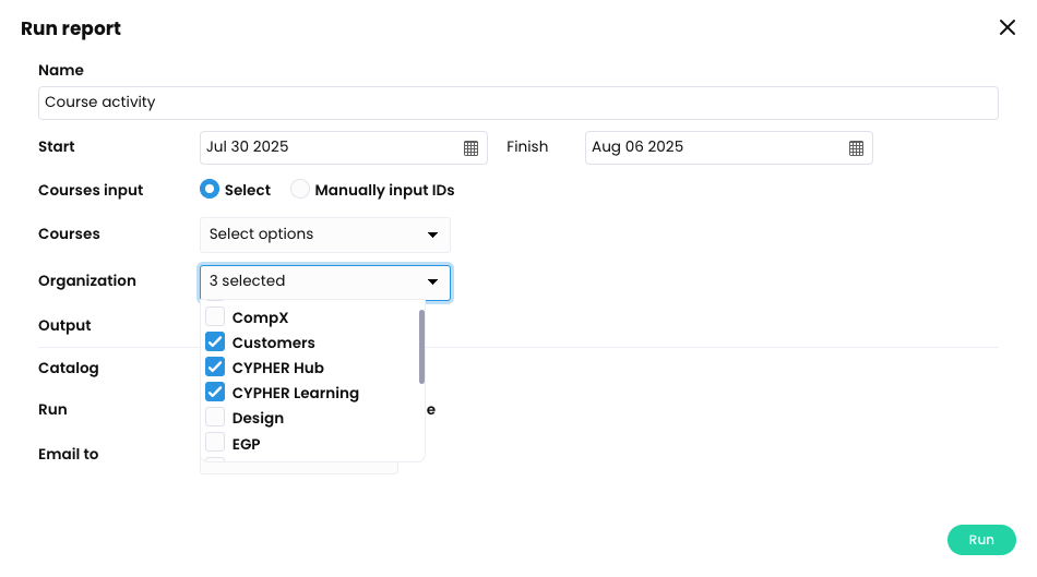 Organizations, Options tab with the Hide organizations from each other setting selected and highlighted