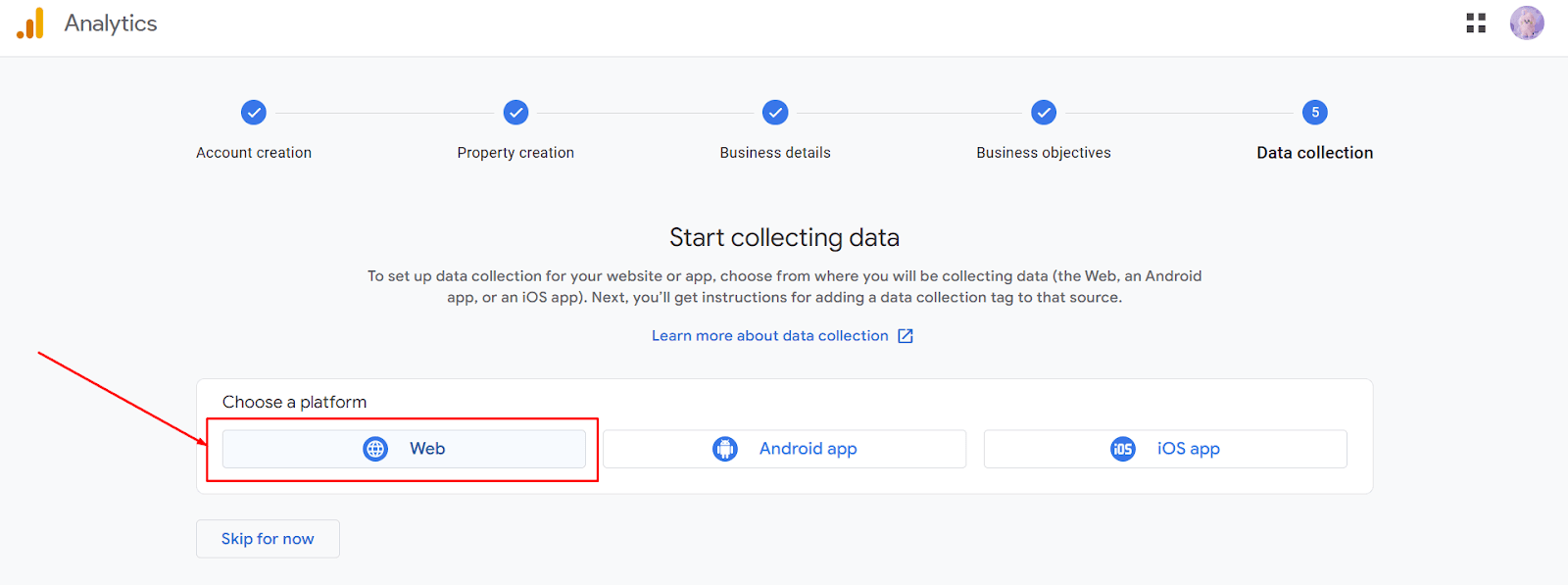 How to create a Google Analytics 4 account to link to your Shopify store