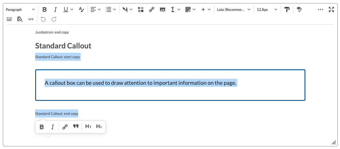 selected element from the start copy to the end copy text