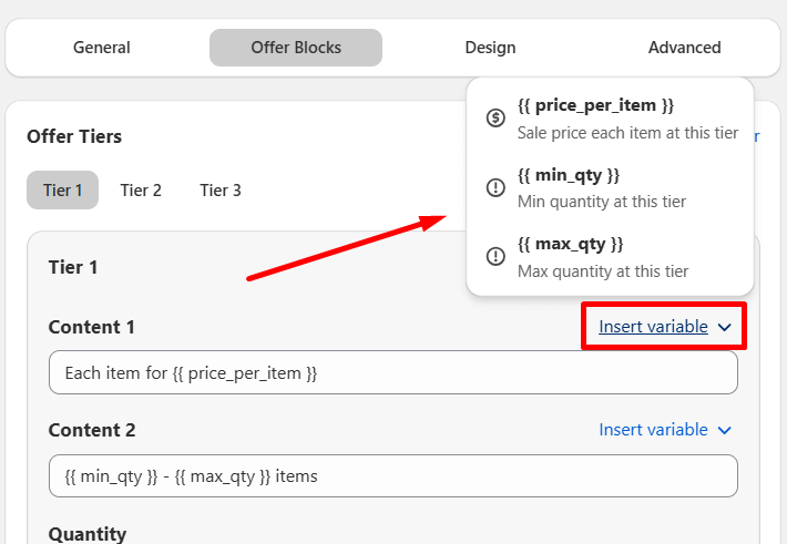 Table Layout Discount Widget