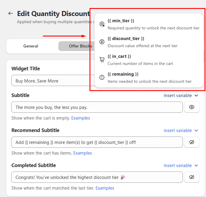 Edit Quantity Discount & Volume Discount