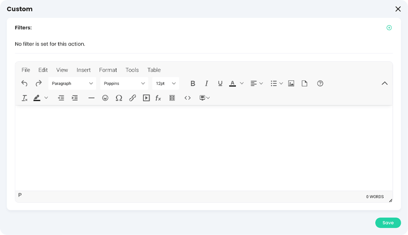 Custom HTML slide editor